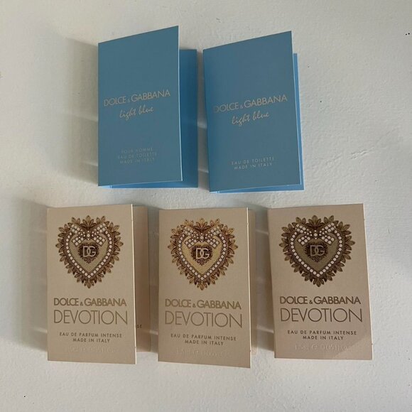 Light Blue & Devotion 5 piece perfume Women for travel NWT - Picture 1 of 4